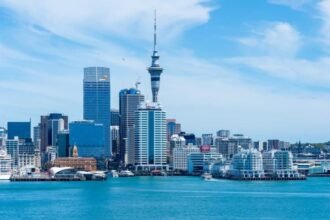Auckland, principal centro econômico da Nova Zelândia